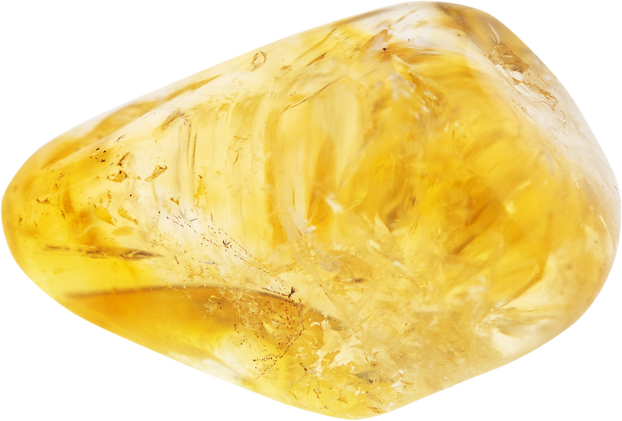 Polished Citrine Gem on White